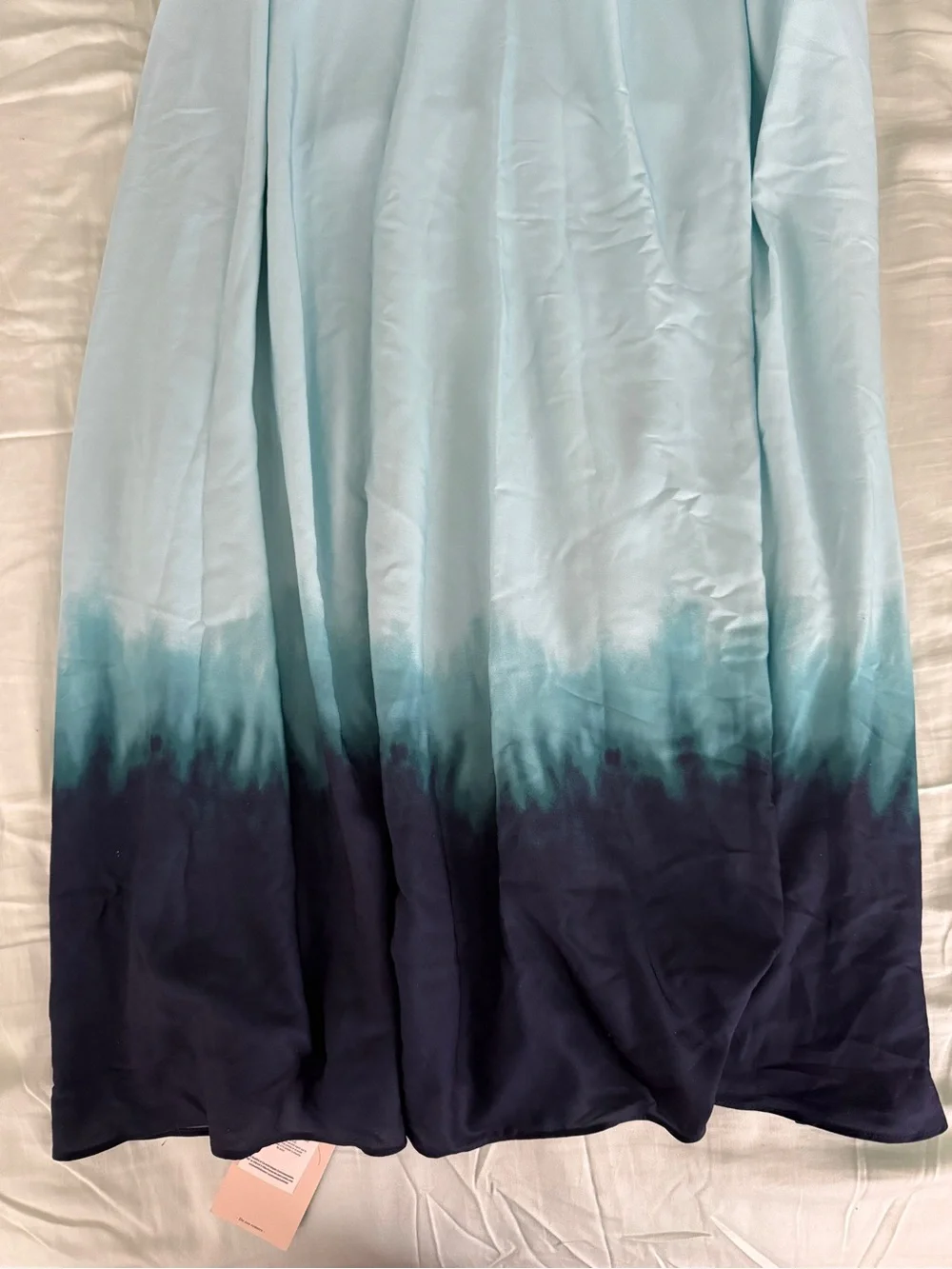 Abercrombie & Fitch Turquoise Ombré Silver Hardware Cut Out Maxi Dress Bra-Free
